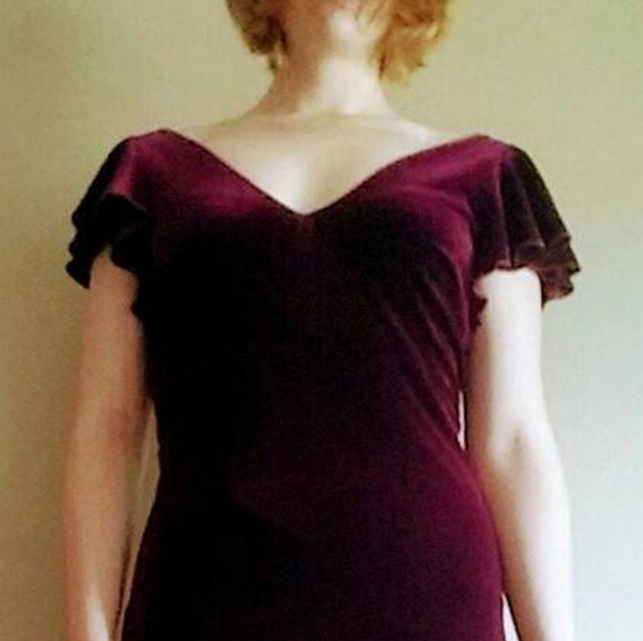 Vintage Dresses & Skirts - Vintage 1930's Inspired Red Wine Velvet Bias Dress
